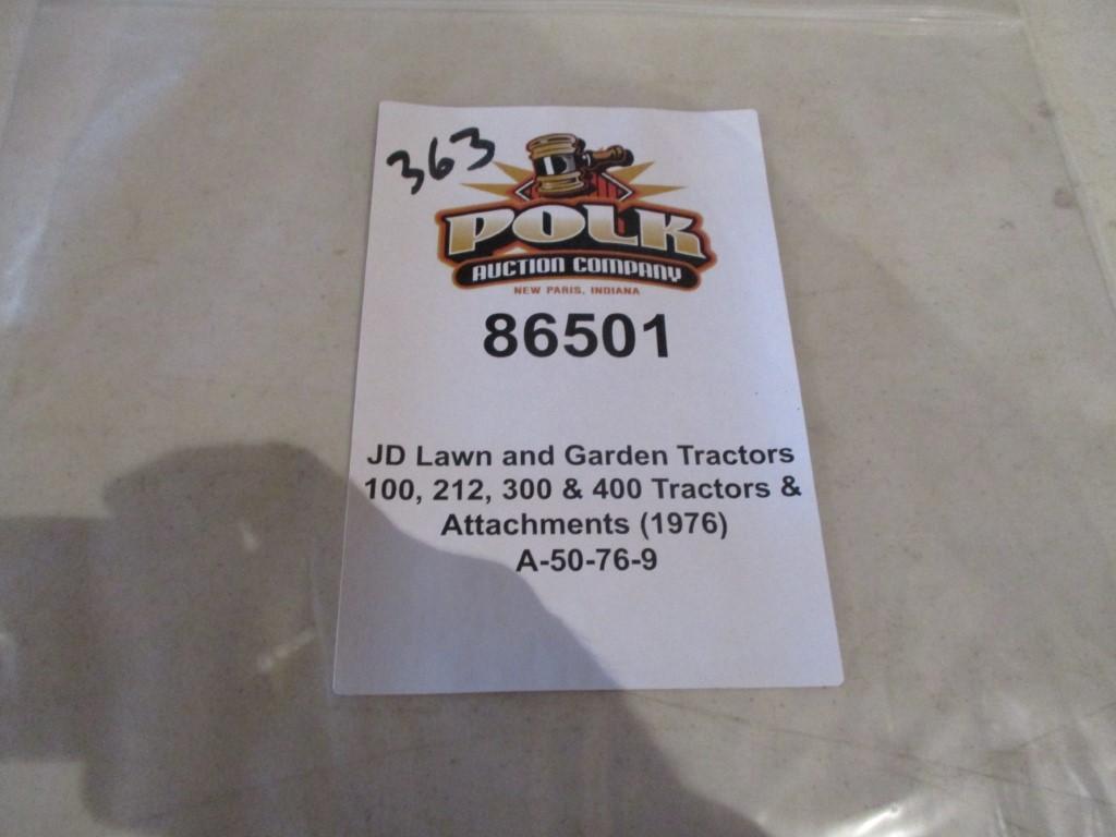 86501- 1976 JD LAWN AND GARDEN TRACTORS
