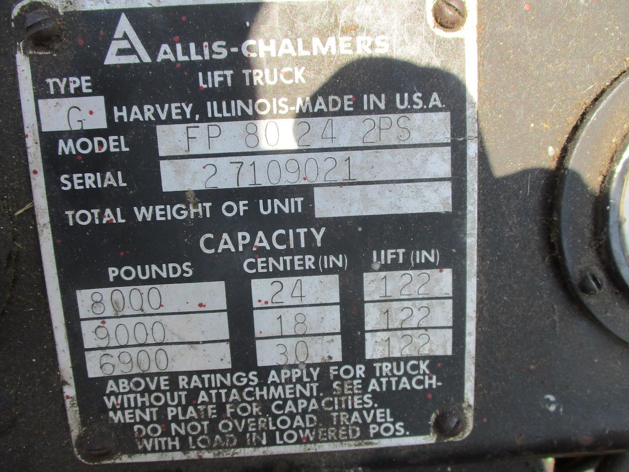 9601-AC TYPE G MODEL FORK LIFT