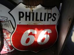 91498-PHILLIPS 66  PORCELAIN HANGING SIGN