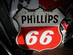 91498-PHILLIPS 66  PORCELAIN HANGING SIGN