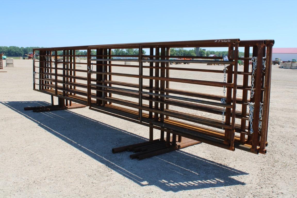 (7) CATTLE PANELS - 24' LONG X 5'6" TALL w/ (1) GATE (SOLD x $)