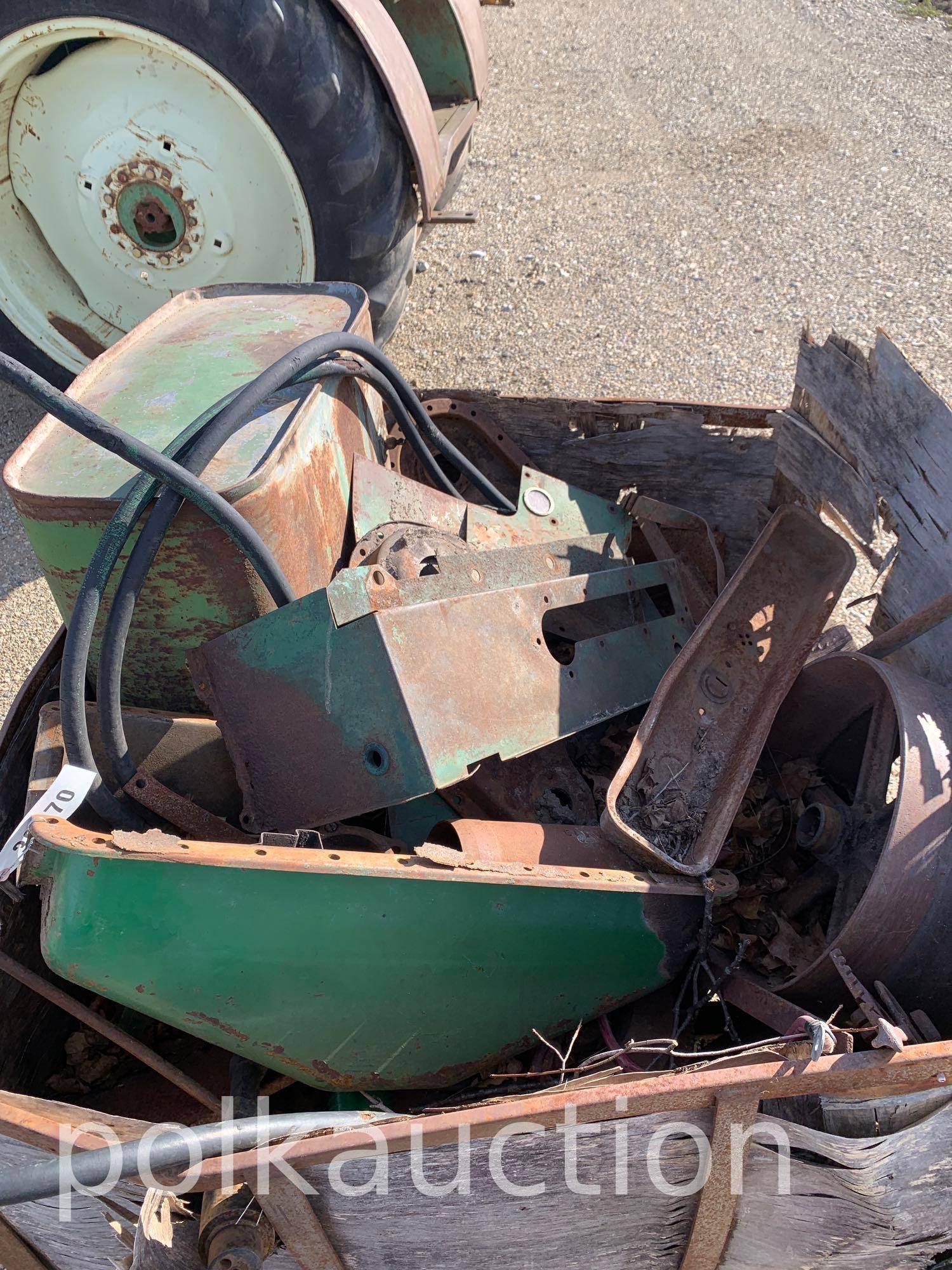 SKID OF MISC. OLIVER 99 TRACTOR PARTS