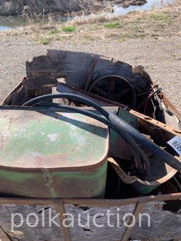 SKID OF MISC. OLIVER 99 TRACTOR PARTS