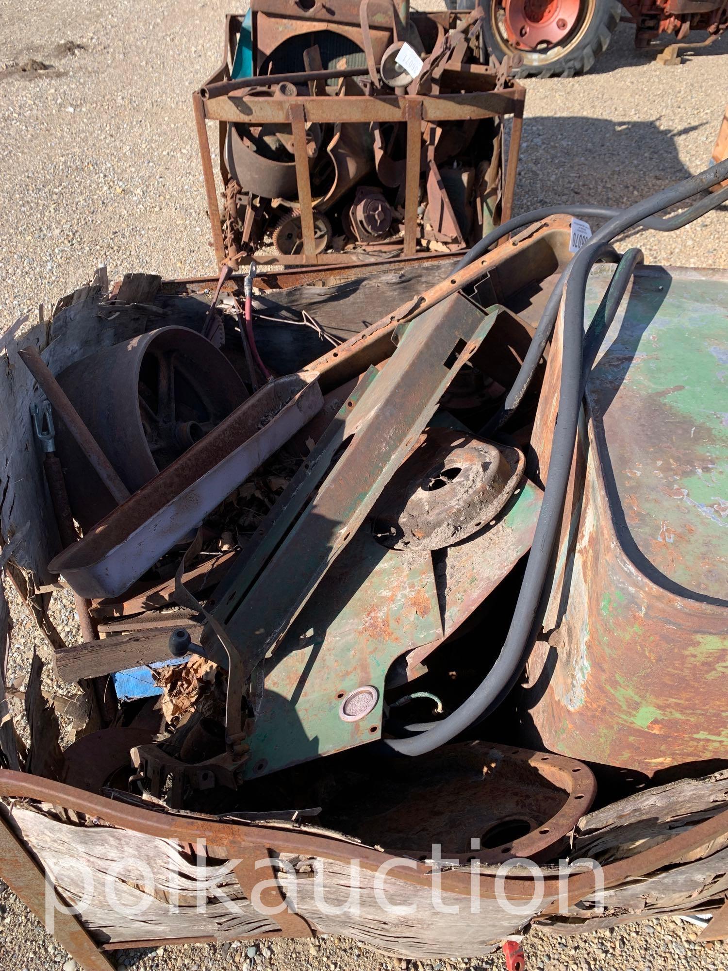 SKID OF MISC. OLIVER 99 TRACTOR PARTS