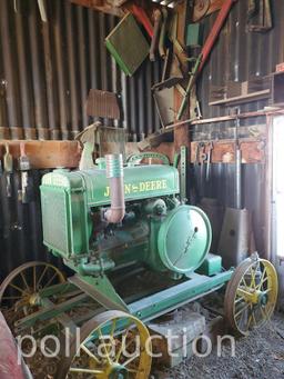 JOHN DEERE 'W' ENGINE ON CART