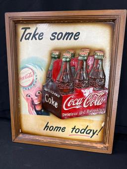 39338-FRAMED COCA-COLA ADVERTISEMENT