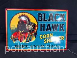 998-BLACK HAWK CORN SHELLER SIGN