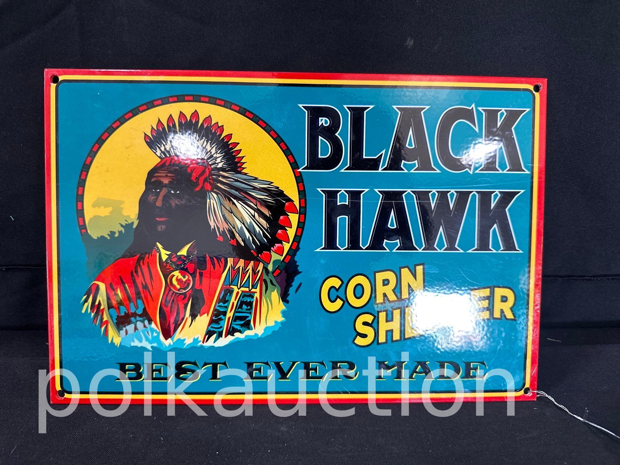 998-BLACK HAWK CORN SHELLER SIGN
