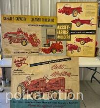 (4) MASSEY HARRIS POSTERS ON WOOD