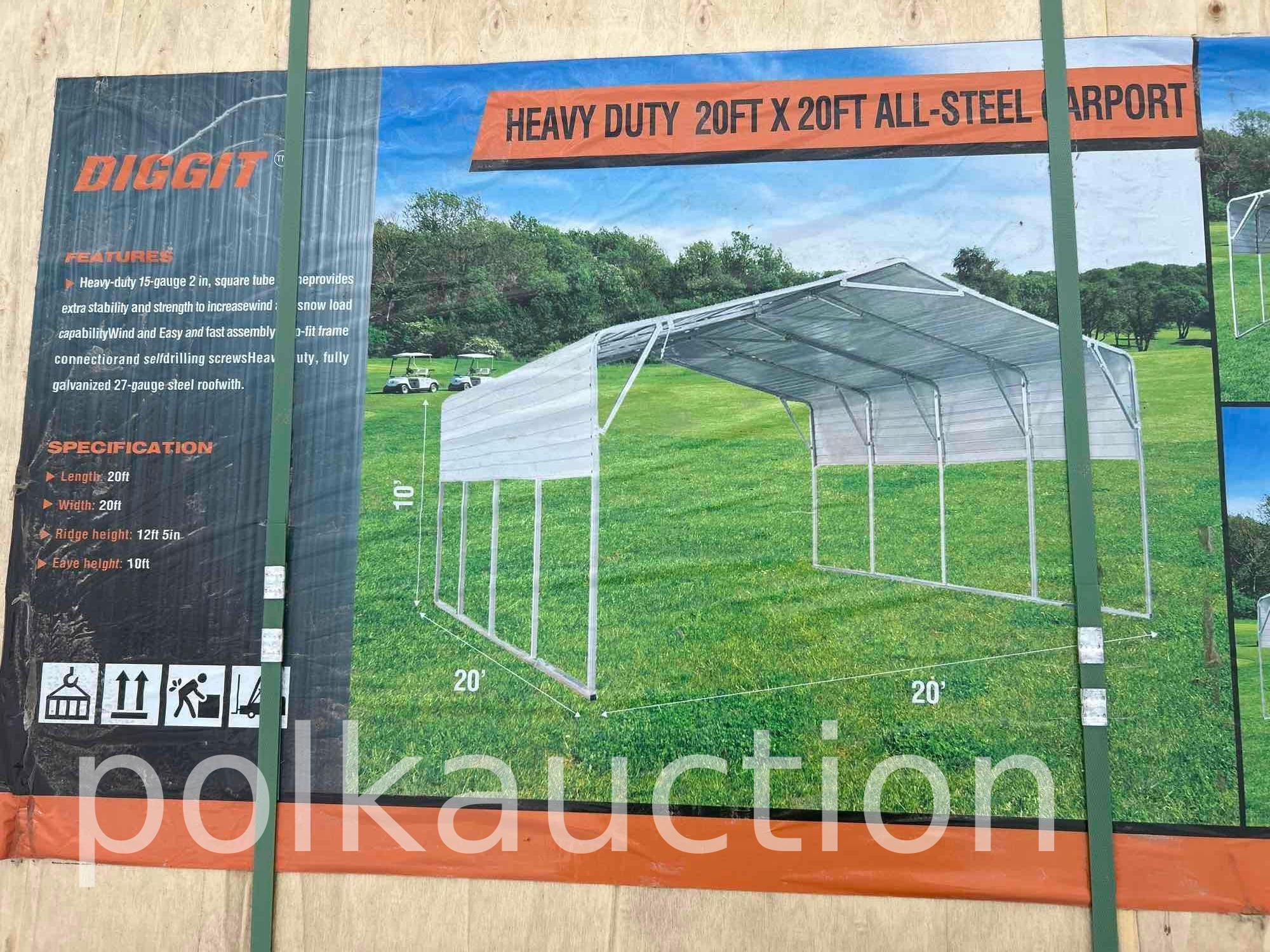 ALL STEEL CARPORT-20' x 20'