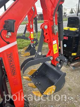 MINI EXCAVATOR-w/ BUCKET, RIPPER, 2'8'' STICK, AUX HYD, DOZER & CANOPY