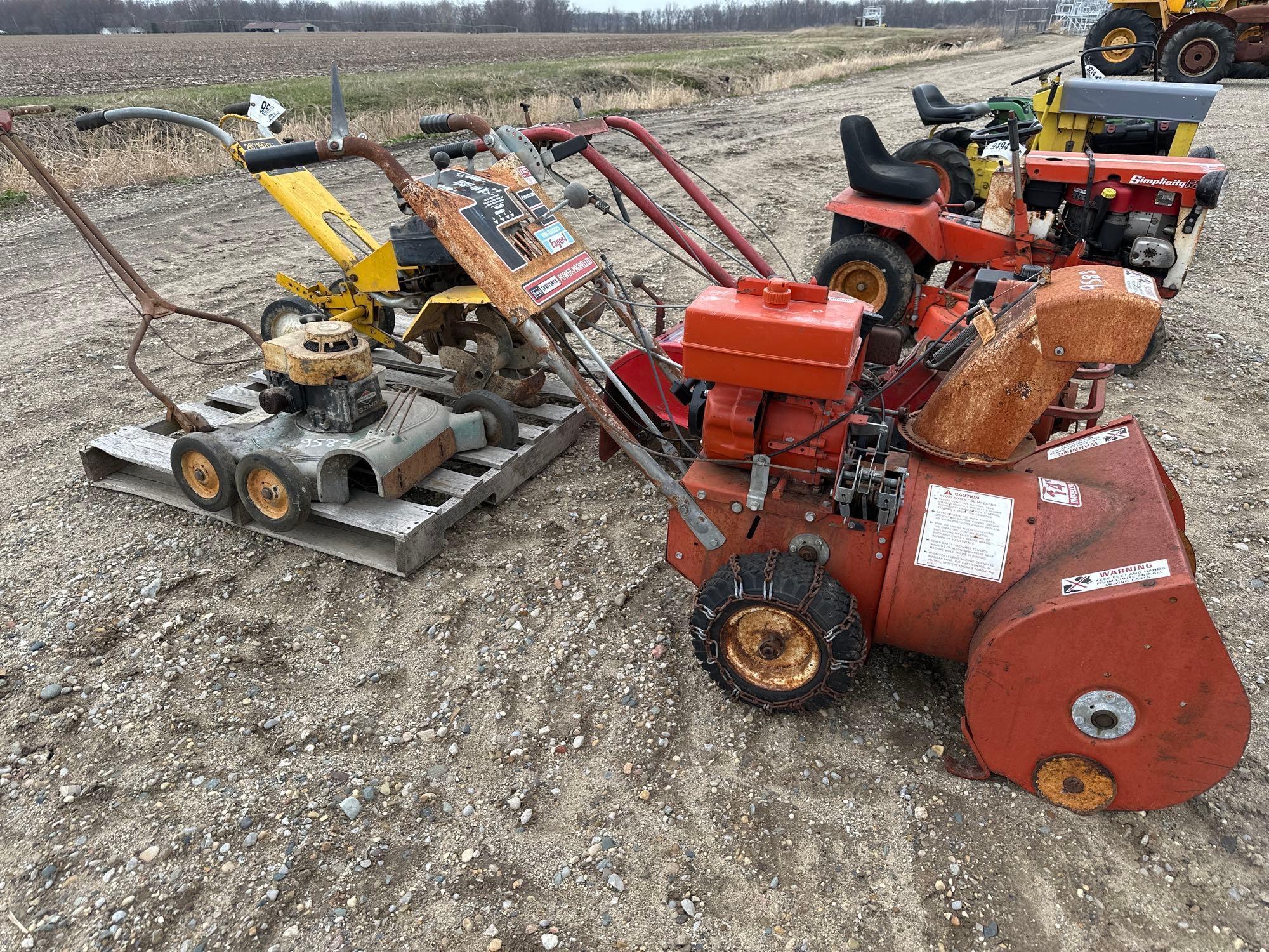 9583 - (3) TILLERS & PUSH MOWER