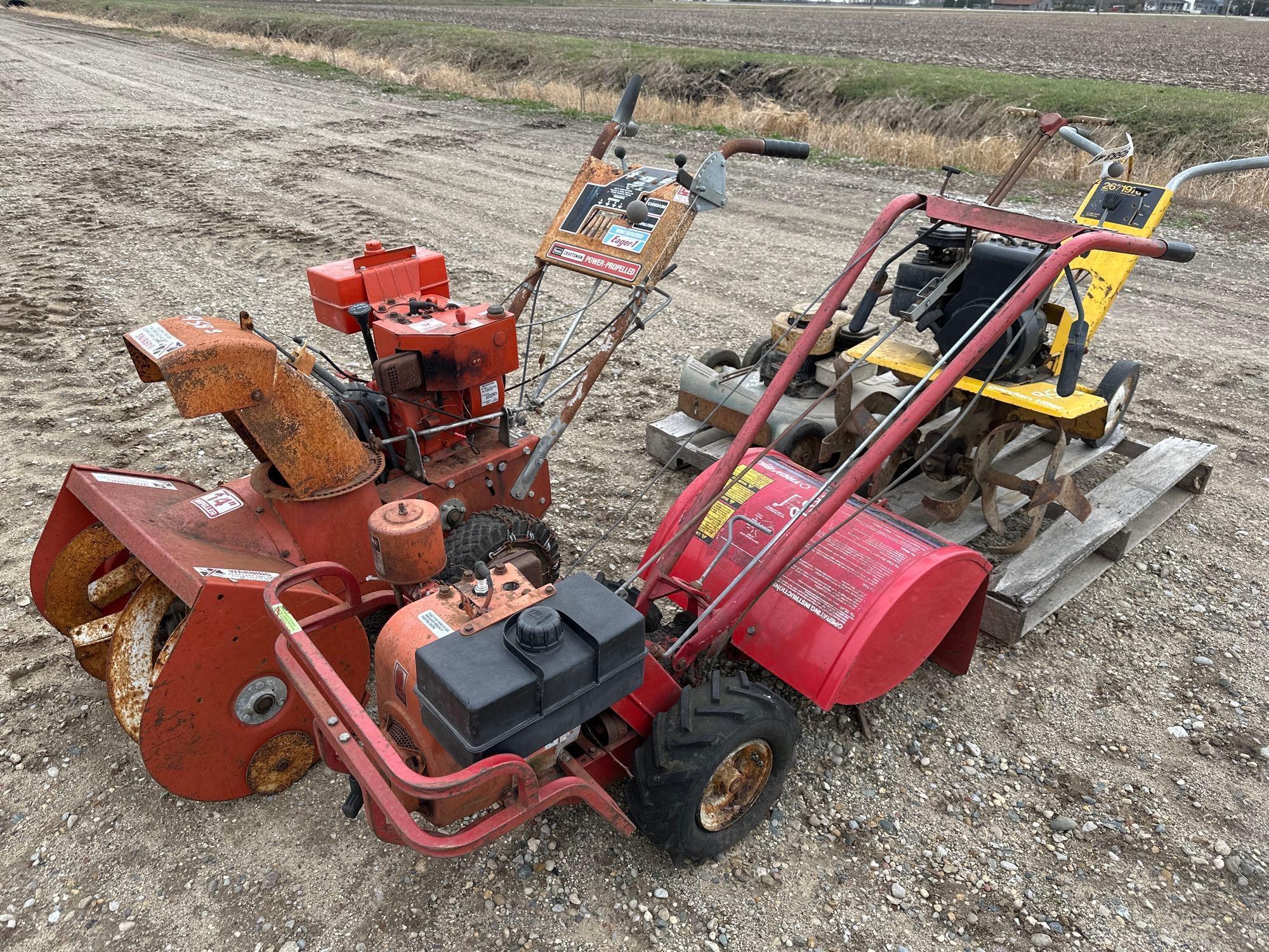 9583 - (3) TILLERS & PUSH MOWER