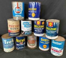 (11) MISC. VINTAGE LUBRICANT CANS - SOME ARE FULL
