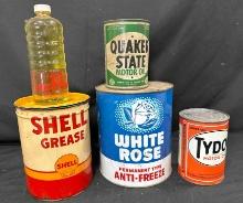 (6) MISC. VINTAGE LUBRICANT CANS