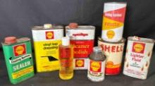 (7) MISC. VINTAGE OIL CANS, ETC.