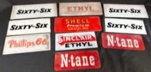 ASSORTED GAS PUMP AD GLASS