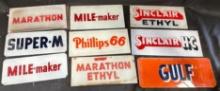 ASSORTED GAS PUMP AD GLASS