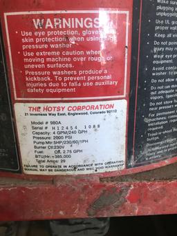 Hotsy 980A Power Washer 2000 PSI, 4 GPM, Dsl. Burner, 230V, Single Phase