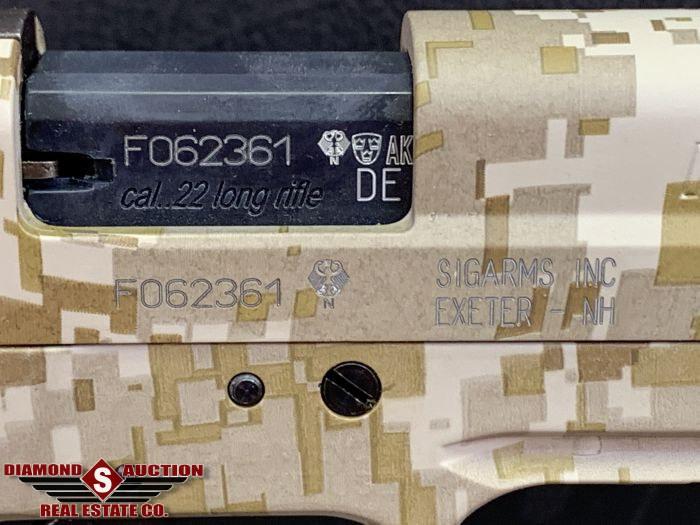 480. Sig Sauer Mosquito .22LR Digital Camo, Tactical Trainer Silencer, Box SN:F062361