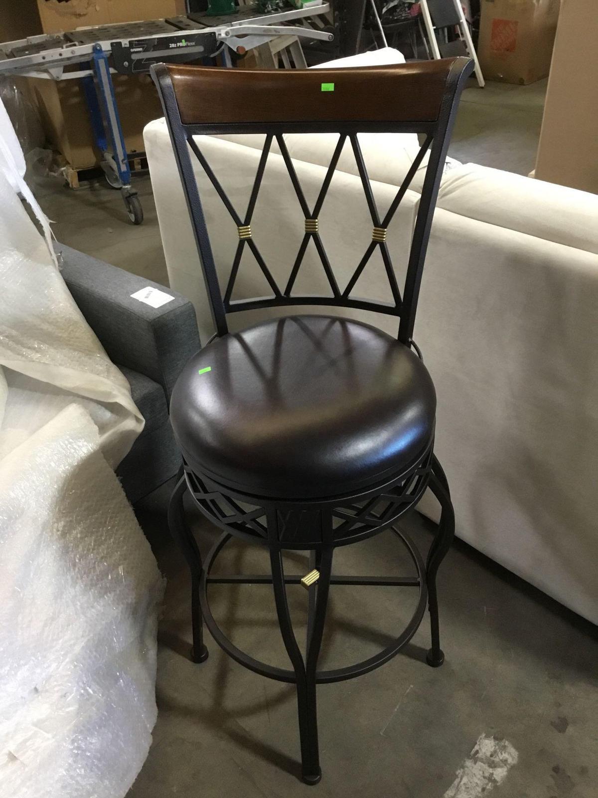 Pulaski Furniture 2-in-1 Metal Swivel Barstool in Dark Brown