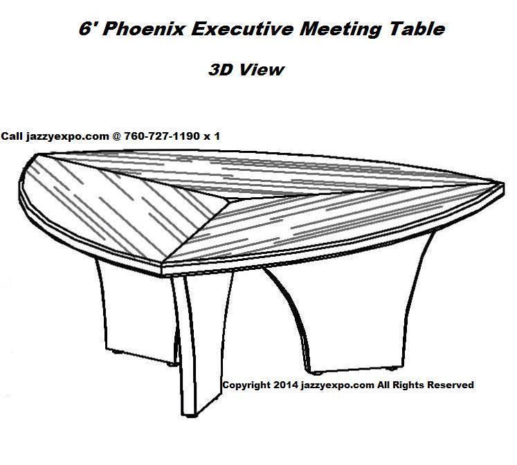 Phoenix 60 Deluxe Meeting Table w/3 Palo Alto Mid-Back Chairs in Enriched Walnut