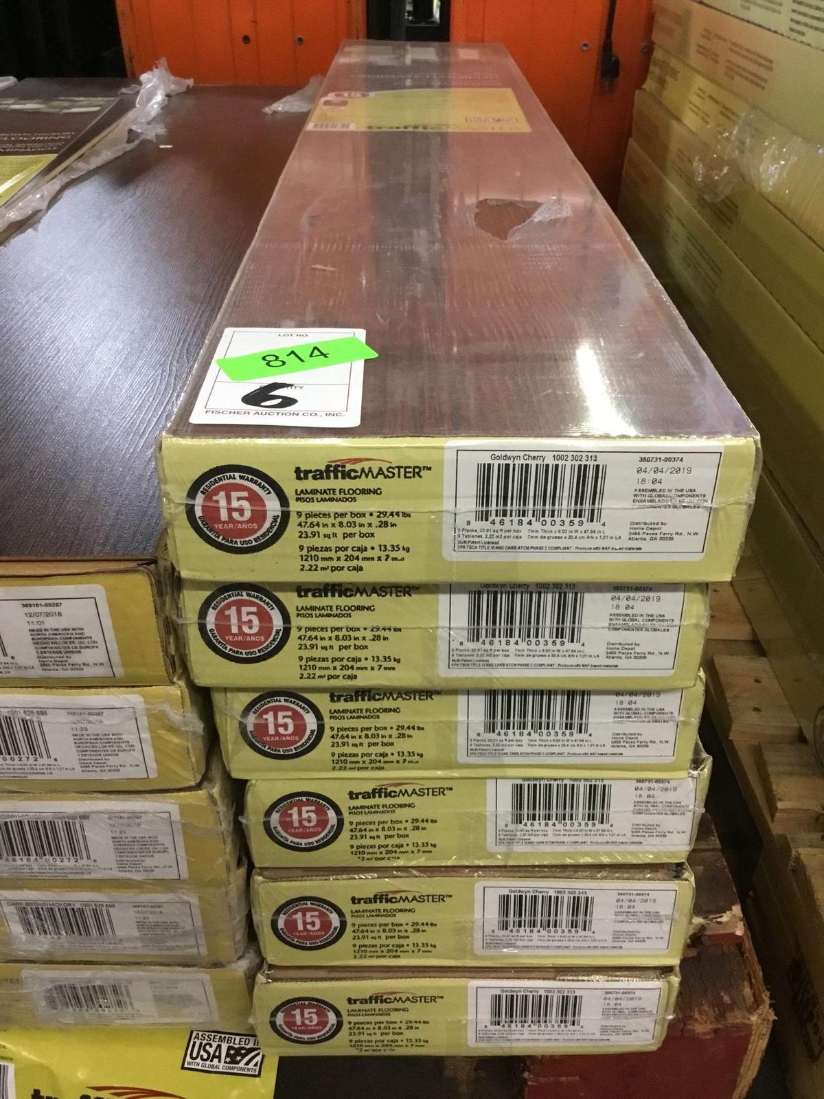(6) Cases of Traffic Master Goldwyn Cherry Laminate Flooring