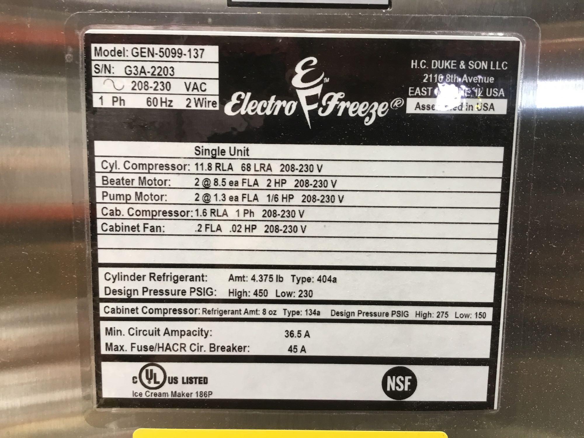 Electro Freeze Dual 20 Quart Pressurized Soft Serve Freezer With VQM ***WORKING***