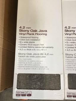 (8) Cases of Home Decorators Stony Oak Java Vinyl Plank Flooring