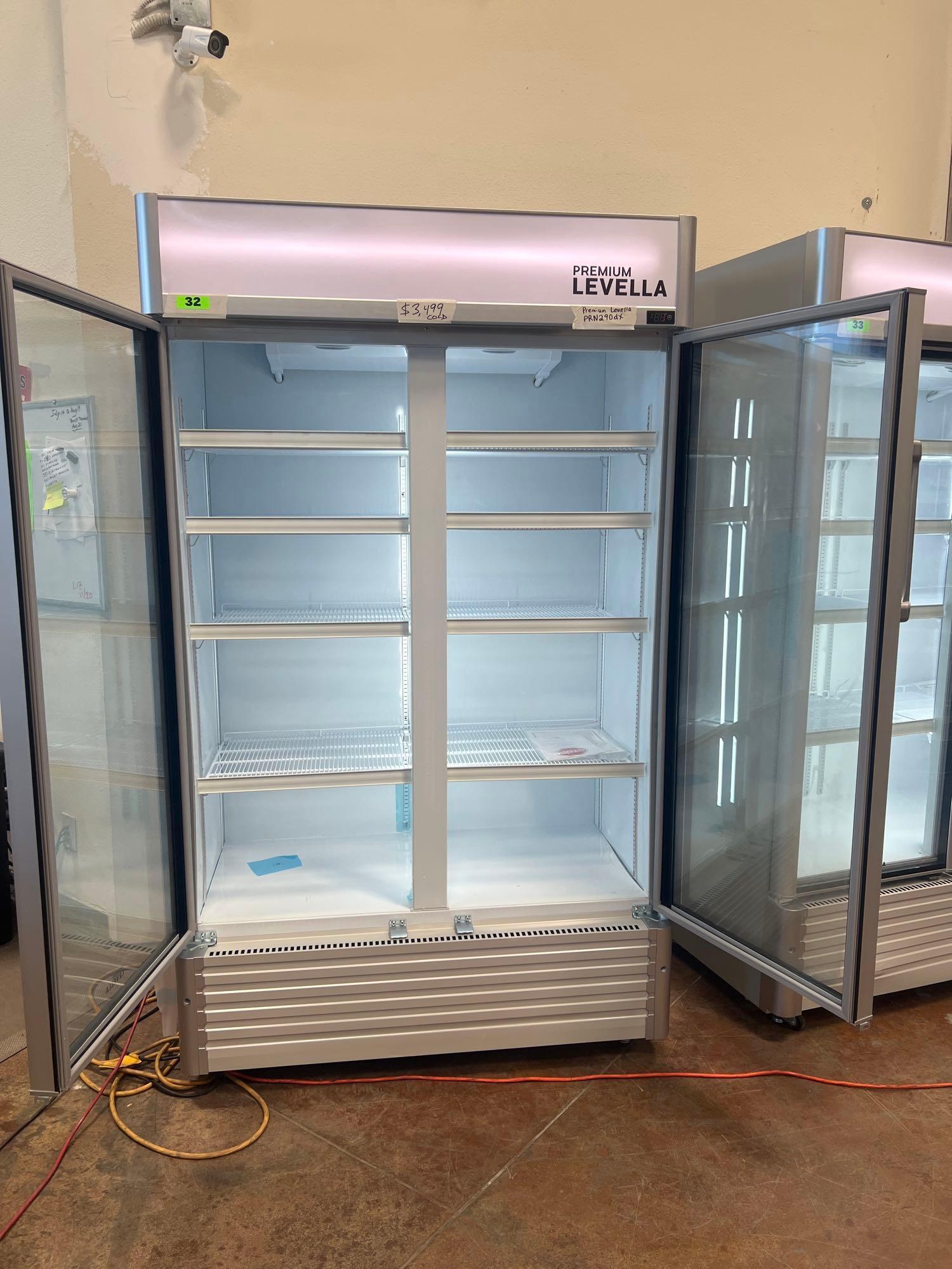 Premium Levella 29 cu.ft Commercial Double Door Display Refrigerator*GETS COLD*