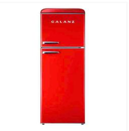 Galanz 10.0 cu. ft. Retro Top Freezer Refrigerator with Dual Door True Freezer in Red