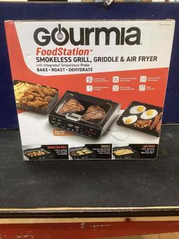 Lot of (2) Gourmia Foodstation Smokeless Grill,Griddle & Air Fryer