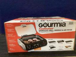 Lot of (2) Gourmia Foodstation Smokeless Grill,Griddle & Air Fryer