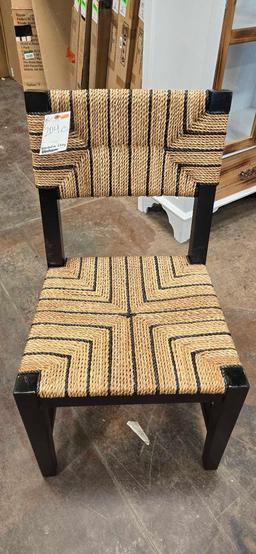 (4) Creative Co. Wood & Woven Rope Chair