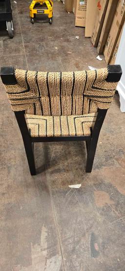 (4) Creative Co. Wood & Woven Rope Chair