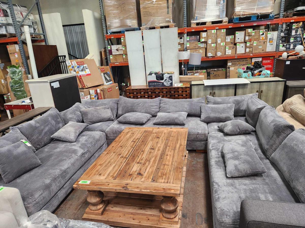 CHARCOAL Sectional Couch *DAMAGED*