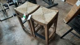 Lot of (2) Newport 26 in. H Light Amber Wood Counter-Height Stool*DAMAGED*