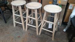(3) International Concepts 24 in. Unfinished Wood Counter Stool