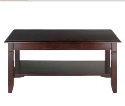 Nolan 37 in. Cappuccino Medium Rectangle Wood Coffee Table