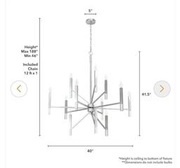 Hunter Sunjai 12-Light Brushed Nickel Candlestick Chandelier