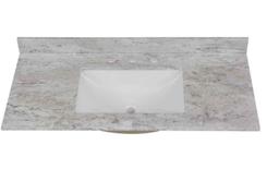 Home Decorators Solid Rectangular Single Sink Vanity Top in Winter Mist