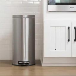 StyleWell 8 Gal. Stainless Steel Round Step-On Trash Can