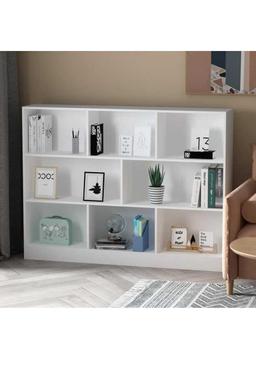 White Wood 10-Shelf Freestanding Standard Bookcase Display Bookshelf With Cubes