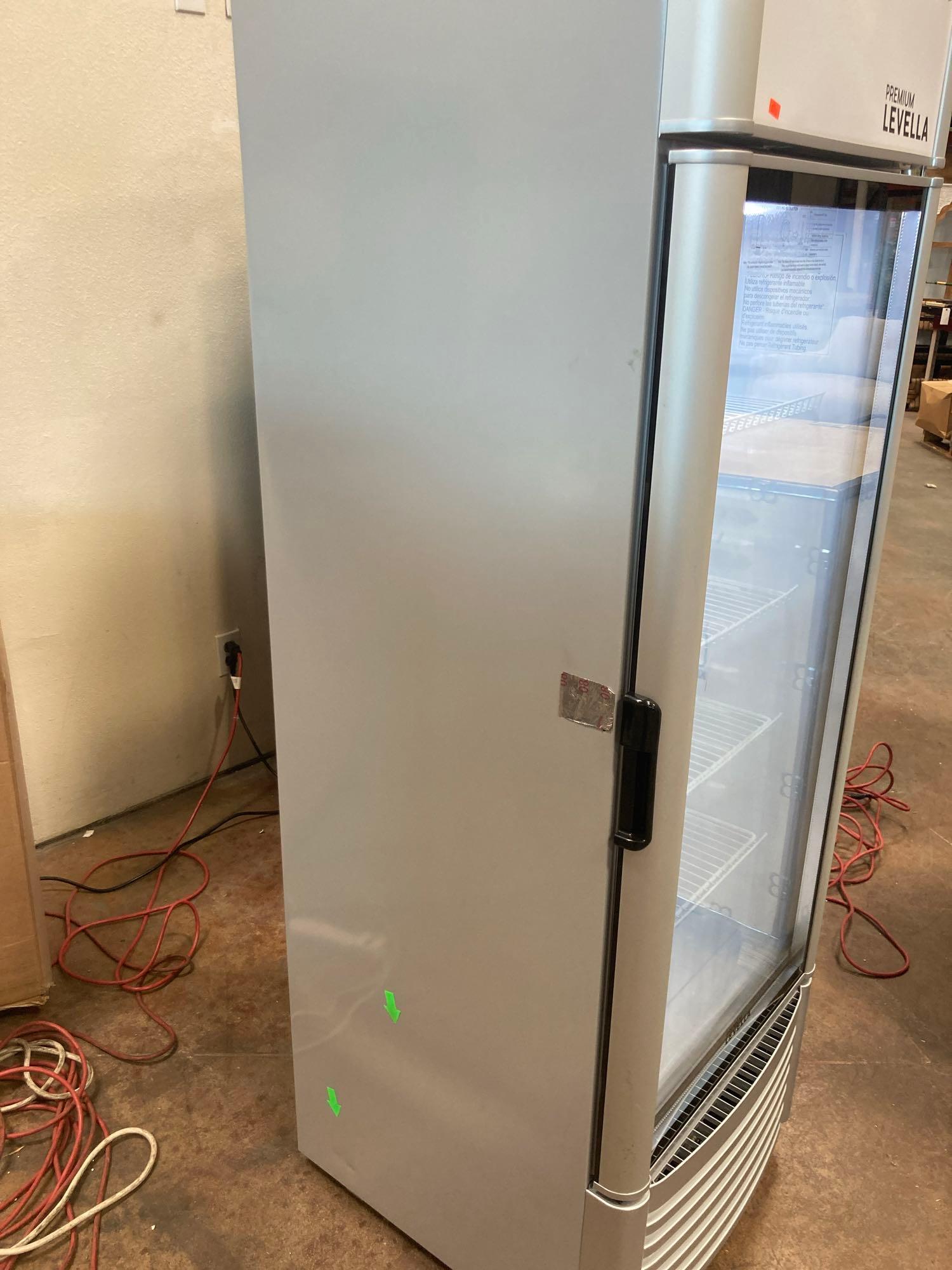 Premium Levella 9 cu. ft. 1 Door Glass Door Beverage Cooler*COLD*PREVIOUSLY INSTALLED*MISSING*