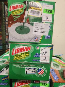 (2) Libman Tornado Spin Mop System Microfiber