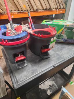 Lot of Mop Buckets of Various Conditions.
