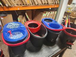 Lot of Mop Buckets of Various Conditions.
