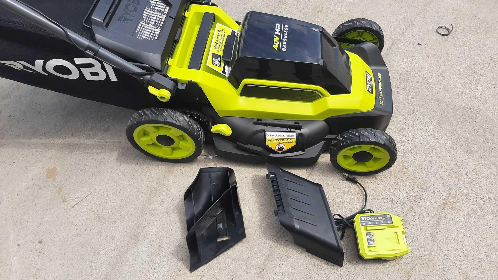 Ryobi 40V HP Brushless 20 in. Cordless Electric Battery Walk Behind Self-Propelled Mower*TURNS