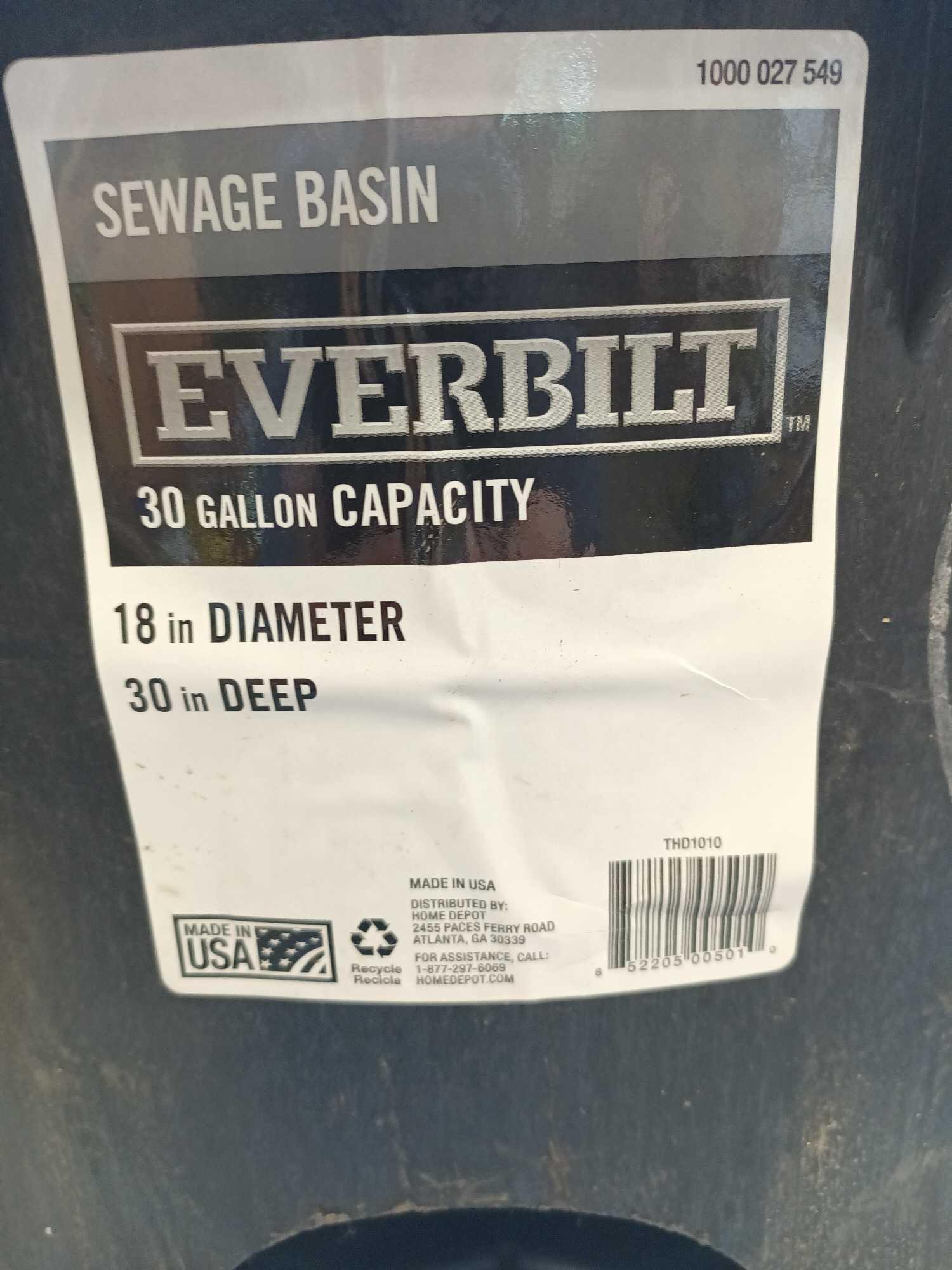 Everbilt 18 in. x 30 in. Sewage Pump Basin