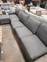 7-seat Linen Fabric L-shaped Sectional Sofa with Chaise Lounge *Incomplete*
